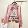 Women's Sweaters 2022 Cute Autumn Korean O Neck Long Sleeve Female Sueter Mujer Japanese Kawaii Cartoon Knitted Sweater Fashion