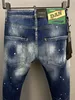 2022 nouveaux hommes Jeans trou bleu clair gris foncé Italie marque homme pantalons longs pantalons Streetwear denim Skinny Slim droite Biker Jean pour D2 Top qualité 28-38 taille DSQ9867