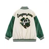 Erkek Ceketler Moda Büyük Boy Hip Hop Varsity Beyzbol Ceketli Kürklü Nakışla Hi Street Harajuku Kolej Letterman Ceket Outerwear