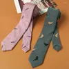 Bow Ties GUSLESON Fashion Animal Bird Pattern Slim Casual 6cm Cotton Neck Tie For Wedding Cravat Business Men Skinny Print Gift