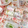 Gift Wrap 1Roll Kawaii Cartoon Masking Tapes Gold Foil Washi Paper Decorative DIY Crafts Stickers Scrapbooking Diary Planner Stationery