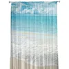 Curtain Beach Sky Sea Tulle Curtains For Living Room Bedroom Decoration Chiffon Sheer Voile Kitchen Window