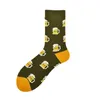 Herrensocken kreative Cartoon Tierfruchtfutter Socken Einhorn Dinosaurier Papagei Tiger Avocado Muster Happy Man Cute Fashion Skate T221011