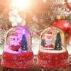 Decorative Figurines Christmas Gift Musical Box Snowman Snow Globe 3D Cartoon Decoration Music