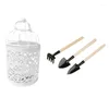 Candle Holders BMBY-1 Pcs Moroccan Lantern Votive Holder & 3 Portable Mini Garden Tools Kit Small Shovel Hoe Gardening