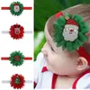 16003 baby kerstkisthoofdbanden kinderen chiffon bloem cartoon kerstman claus boom eland elastische haarband kinderen hoofddeksel haaraccessoire