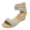 Sandallar Kadınlar Yaz Boş Zamanlı Roman Açık Ayak Ayakkabı Ayakkabı Ayakkabı Kamaları Mules Platformu Gladyatör Tatlı gümüş Kayma Plajda