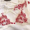 BRAS SETS SEXY EBRODERY Triangle Cup Lingerie Panty Set Thin Section Top Support No Steel Ring Underwear Set Girl Bra T220907