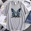 T-shirts pour hommes bleu beau papillon imprimé Mans T-Shirts vêtements à manches régulières confortable S-5XL T-Shirt homme col rond surdimensionné