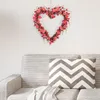 Decorative Flowers Valentine'S Day Heart Garland Handmade Red Berry Decoration Classic Interior With Lights