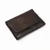 Wallets Genuine Leather Card Holder Men Women Vintage Short Holders Coin Purse Case Small Slim Wallet For Male