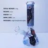 Hookah glass bong water pipe europe and the united states best-selling 9 inches color luminous stickers wolf figure dab rig 14mm bowl creative triangle beaker