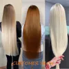 Hair pieces Straight Extensions Heat Resistant Synthetic Bundles Colorful High Temperature Cosplay Brown Blonde 221011