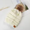 2022 Kerstmis CC volwassen winter warme hoed vrouwen zachte stretch kabel gebreide pom beanie girl ski￫n kerst b16