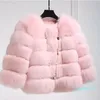 S-3XL Mink Coats Women 2022 Invierno Top Fashion Fur Pink Fur Coat Elegante espeso tibia