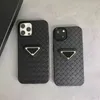 Cep Telefon Kılıfları Tasarımcı Vaka Klasik Siyah Moda Dokuma Deseni Phonecase İPhone 14 Pro Max 13 12 11 XS 8P Top