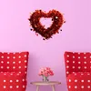 장식용 꽃 발렌타인 화환 장식 빨간 틴셀 심장 파티 벽 장식을위한 실외 실내