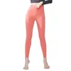 Lycra tissu couleur unie femmes AL pantalons de yoga taille haute sport vêtements de sport Leggings élastique Fitness dame pantalon de plein air1