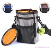 Hundbils￤te t￤cker Treat Pouch Pet Training Bag Hold Kibble Poop Bags Food Carrier Collapsible Water Bowl