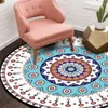 Mattor Bohemian Retro Ethnic Mandala Round Mat Flower Printed Carpet For Living Room Kids Large Area Rug Home Decor Tapete