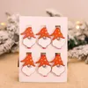 Décorations de Noël 6pcs / sac dessin animé en bois Santa Claus Snowman Agel Car Merry Tree Ornements Po Clip annue