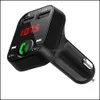Bluetooth Car Kit Car Kit Hands Wireless Bluetooth Fm Transmitter Lcd Mp3 Player Usb Charger 2.1A Drop Delivery 2022 Mobiles Motorcyc Dhh6K