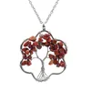 Colliers d'arbre de vie en cristal collier pendentif en pierre naturelle en forme de neige accessoires de bijoux de mode