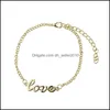 Bracelets de charme Love Número 8 ligas de liga de liga de liga Auspiciosa Símbolo Infinito Chain Bracelete elegante Simple Sexy Jewelry Gi Dhdji