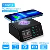 110W USB Chargers Adapter Wireless Charger Charging Station PD Type C Fast Phone Charger For iPhone 14 Xiaomi Huawei Samsung X9D