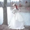 Abiti da sposa a-line neri vittoriani vintage medievali Abiti da sposa con corsetto pieghe gotiche con giacca a maniche lunghe Abito da sposa reale