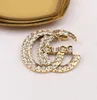 23SS 2Color Fashion Brand Designer G Letters Brosches 18K Gold Plated Brosch Vintage Suit Pin Liten Sweet Wind Jewelry Accessorie Wedding Party Gift Present