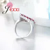 Wedding Rings Luxury Red Crystal Rhombus Ring For Women & Engagement Decoration 925 Sterling Silver Jewelry Fast