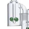 Bongancelas de aspersão de 12 polegadas em linha bongs de vidro de vidro de cogumelo cúpula de água percolator de água verde Branco de 18 mm de óleo articular Dable