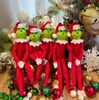 Red Green Christmas Latex Grinchs Doll f￶r julgran dekoration hem h￤nge med hatt ny￥r barng￥vor c1013