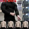 Men's T Shirts HIRIGIN Fashion Slim Fit O Neck Long Sleeve Muscle Tee T-shirt Casual Tops Men Autumn Winter Softable Sports