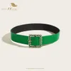 أحزمة الخريف شتاء الاتجاه حزام مشبك مربع للنساء VD2628 Cinturones Para Mujer Green Vintage Bress Bruts Ceinture Femme T221020