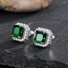 Stud Earrings Selling Exquisite Square Ladies Trendy Fashion Inlaid Natural Stone Banquet Party Holiday Jewelry