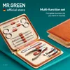Nagelkunst Kits Mr.Green Manicure Set 12 in 1 Vollfunktion Kit Professionelle Edelstahl -Pediküre Sets mit Leder tragbarer Hülle Idee 221013