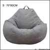 Bolsas de almacenamiento Bolsa de frijol Silla con relleno Big Puff Seat Sofá Cama Relleno Nt Beag Sofá Puf Otomano Relax Muebles de salón para práctica DHFGS