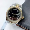 Orologio Wristwatches Mens 자동 기계식 시계 36/41mm 904L 풀 스테인리스 스틸 다이아몬드 베젤 방수 발음 골드 시계 Montre de Luxe