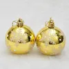 Party Decoration 6cm Gold Christmas Ball Tree Ornament Xmas Dekorationer för 6st/Box Snowflake Balls Year Home Decor