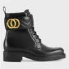 1martin Boots Bustle Buste Boot Boot Женщины дизайнерские обувь Осенняя зимняя кружева женщина плоский металлический пояс.