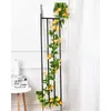 Dekorativa blommor lber 90 tum konstgjorda vinstockar Morning Glory Hanging Plants Fake Greenery Leaves Garden Wedding Staket Dekor 230 cm