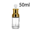 ゴールドガラスドロッパーボトル20 30 50mlエッセンシャルオイル用のすごいキャップ付きラグジュアリーセラムボトルRRE14947