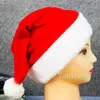 Cappelli da festa di Natale Cappello di Natale con rifiniture in velluto dorato Cappello da Babbo Natale rosso per bambini adulti T9I002117