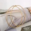 Hoop Earrings Stainless Steel Big Large Earring For Women Gold Color Nice Ear Round Fashion Jewelry Party High Quality 2022 E0164