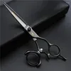 Black 6 Inch High Quality Hairdressing Scissors 360 Degree Rotating Handle Japan 440C Stainless Steel