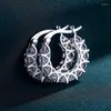 Kolczyki stadniskie kreatywne francuski inkrustowany cyrkon koronkowy osobowość w kształcie litery U