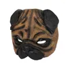 Masques de fête Cosplay masque dalmatien demi-visage Animal Halloween Rave carnaval danse jeu de rôle accessoire animal de compagnie carlin adulte mascarade