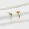 Hoop Earrings Multicolor Small Crystal Circle For Women Fashion Gold Color Round CZ Wedding Statement Huggie Jewelry